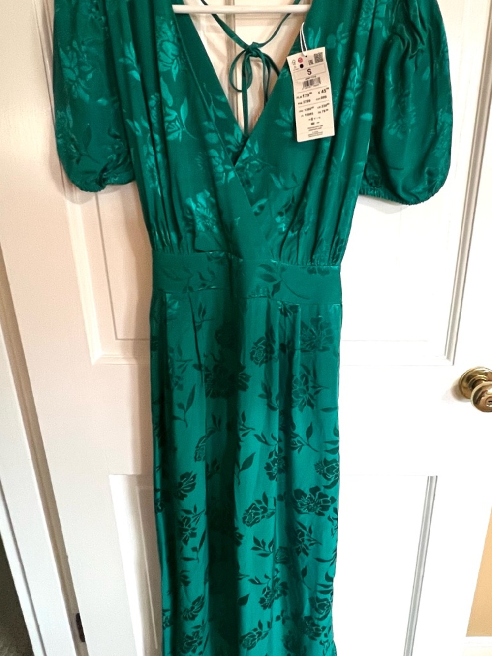 Green Floral Satin Pantsuit - Euro NWT Size S